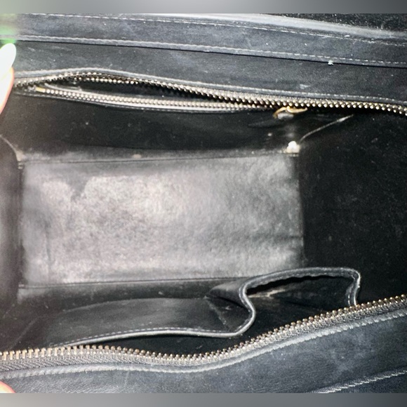 Celine micro luggage handbag - black drummed calfskin leather mini tote - Picture 10 of 16